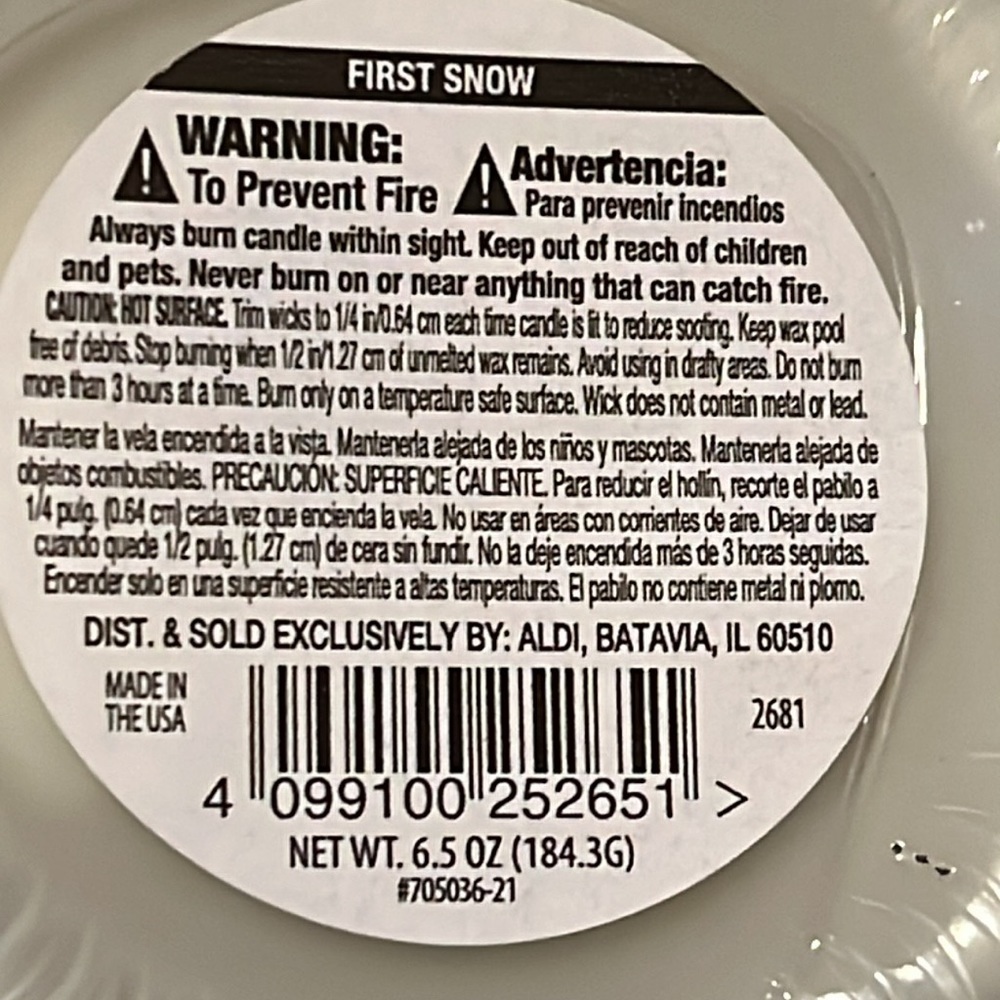 SOY blend jar candles one winter balsam one first snow 6.5 oz, 3” tall 2 5/8”dia - Picture 8 of 8